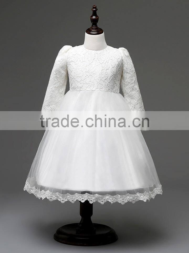 MGOO Boutique Clothing Korea Sryle Lace Dress For Girl White And Pink 2-9 Years Old Dresses Infant MGT004