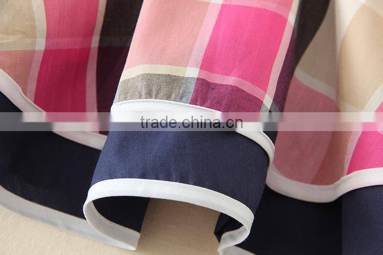 summer OEM baby girl clothes grid sleeveless bow mini cute one piece girls party dresses