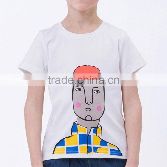 Comfort lovely printed o-neck kids tshirt wholesale