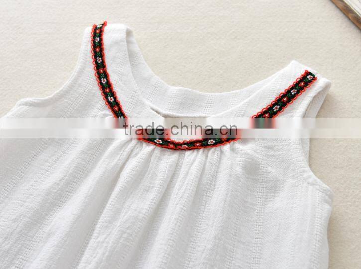 Muslim Fabric Elegant White Dress Hot Selling Products Summer Girl Dresses