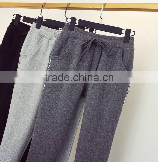 Fashionable skinny sports pants Pop style CVC80/20 cotton wholesale plain printed cheaper customized pants