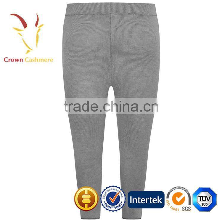 Grey Plain Baby Cashmere Pants, Children Cashmere Pants