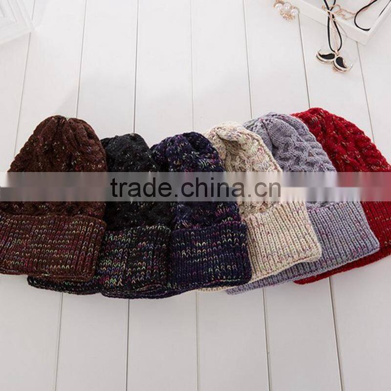 TOP Selling Solid Color Wool Gorro Fashion Winter Warm Women Knitted Beanie Female Thicken Casual Knitted Hat
