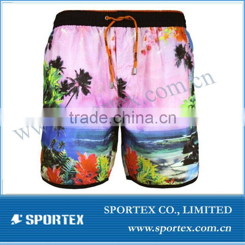 2016 OEM lifestyle printed micro fibre beach shorts , board shorts, swimming shorts BS1413