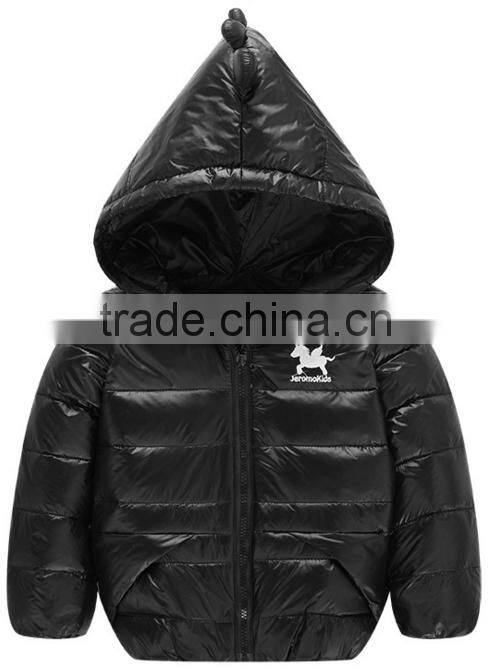 latest kids fashion dianosaur animal cute down clothes,custom made boys padded warm down jacket