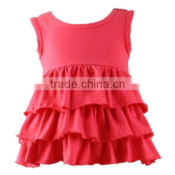 Wholesale Red Ruffle Party Dresses High Quality New Model Children Custom Clothing Child Girl Dress