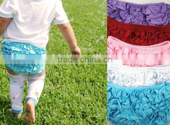 Hot Sale!baby girls cotton bloomer with chiffon ruffles wholesale diaper cover for infant Super Soft Kids Petti Bloomers