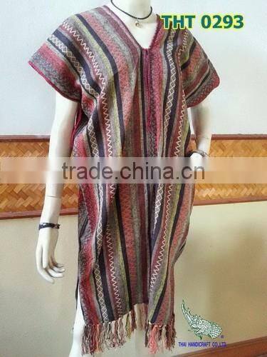 Hill Tribe Woven Dress Vintage Thai Antique Clothing Women Karen