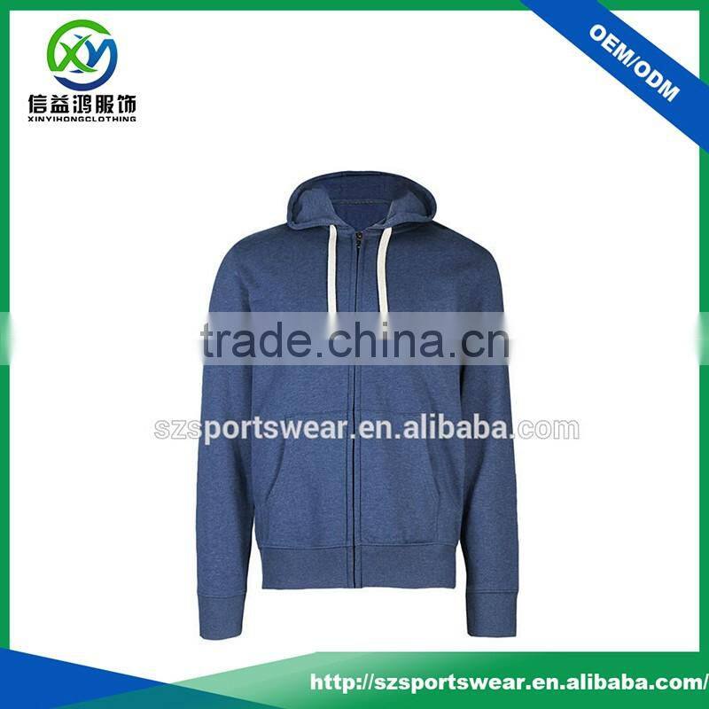 Customized Plain 100% Polyester Full Zip men hoody