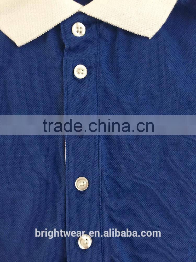 100% cotton pique fabric unifom polo shirt with contrast color for girls
