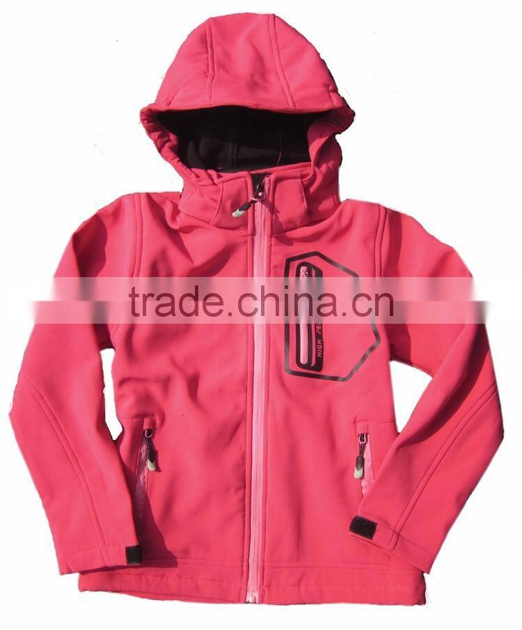 Wholesale children clothes cute kids softshell jacket