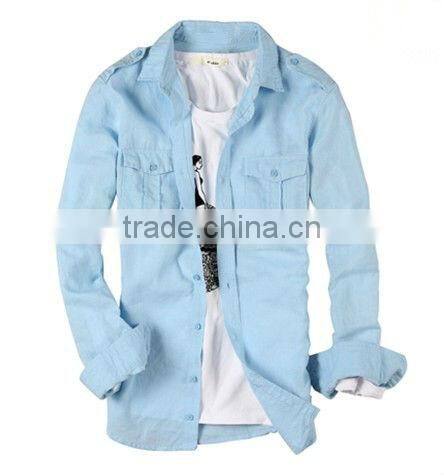 latest man's new fashion linen casual shirt