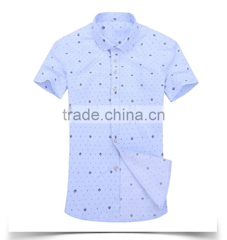 2016 NEW COLLECTION SUMMER PATTERN SHIRT SEMI-TAILORED FIT short sleeve for men