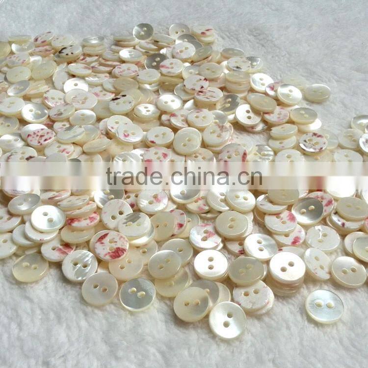 2 Holes High End Women Shirt Buttons Natural White Mother of Pearl Buttons
