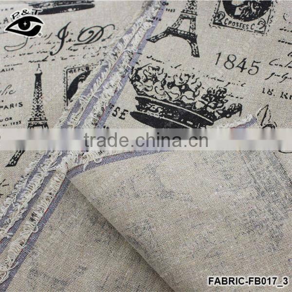 Cotton rami linen textile fabrics Retro Fabric printing