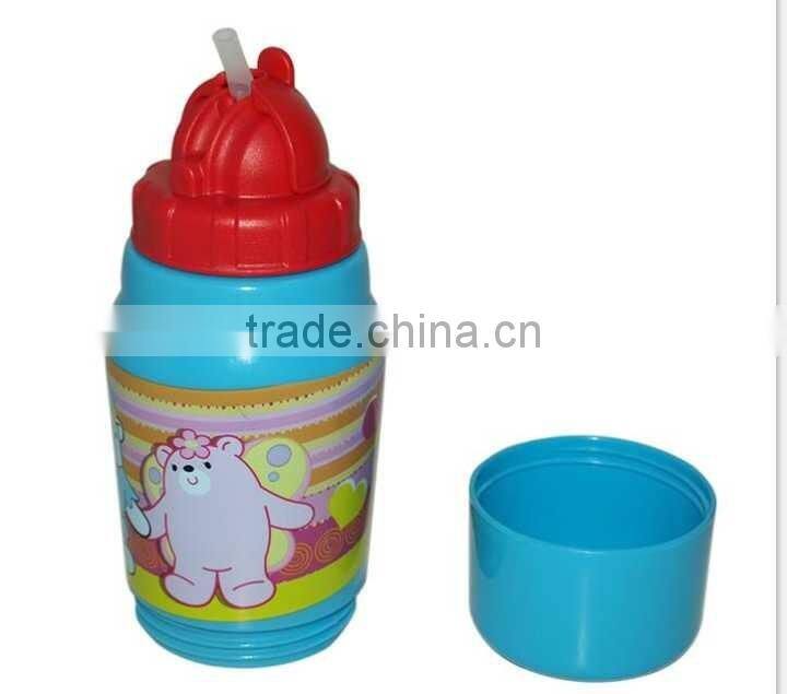Child bottle with straw lovely portable bottle