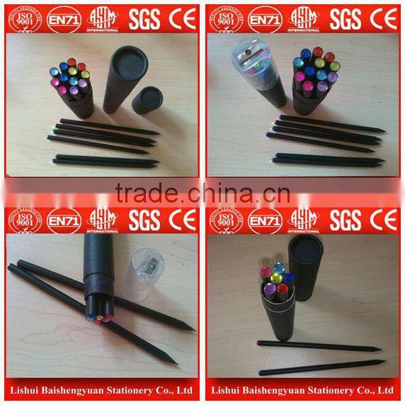 12PK crystal black wood pencil