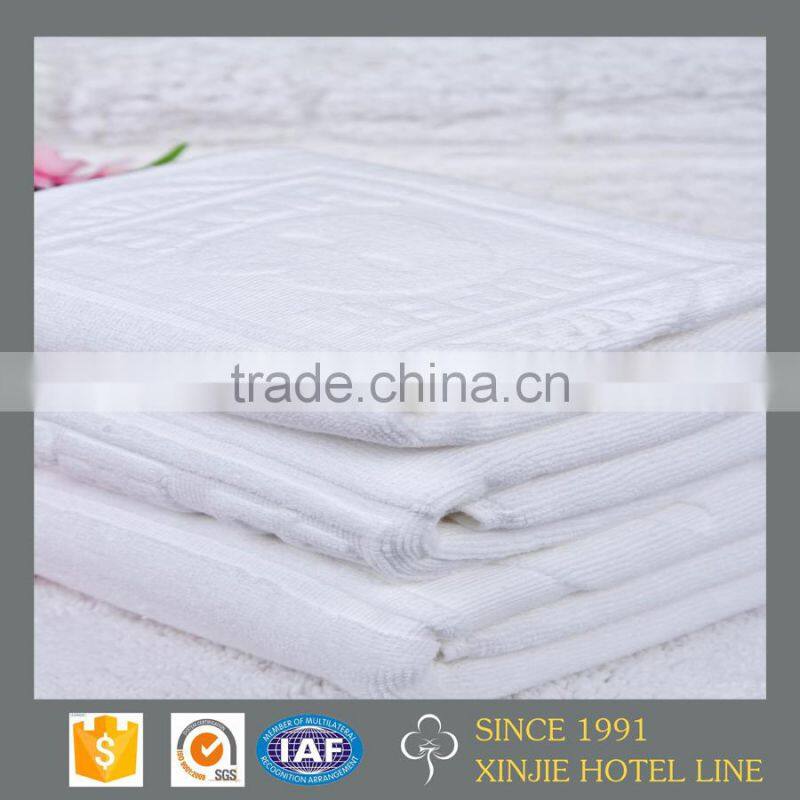 High quality and competitive price 100% cotton plain white thick Bath mat for hotel used
