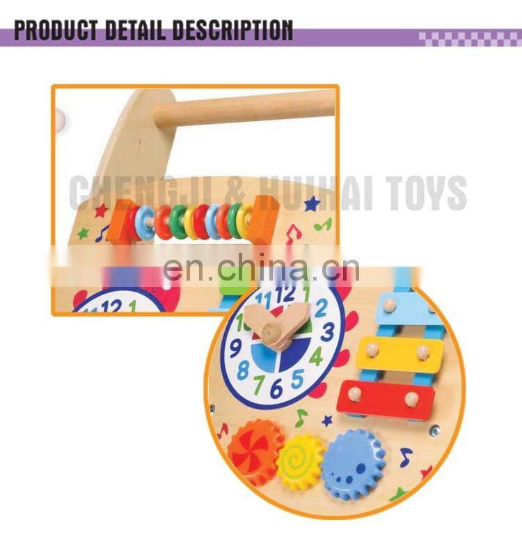 Educational learning set wooden baby walker