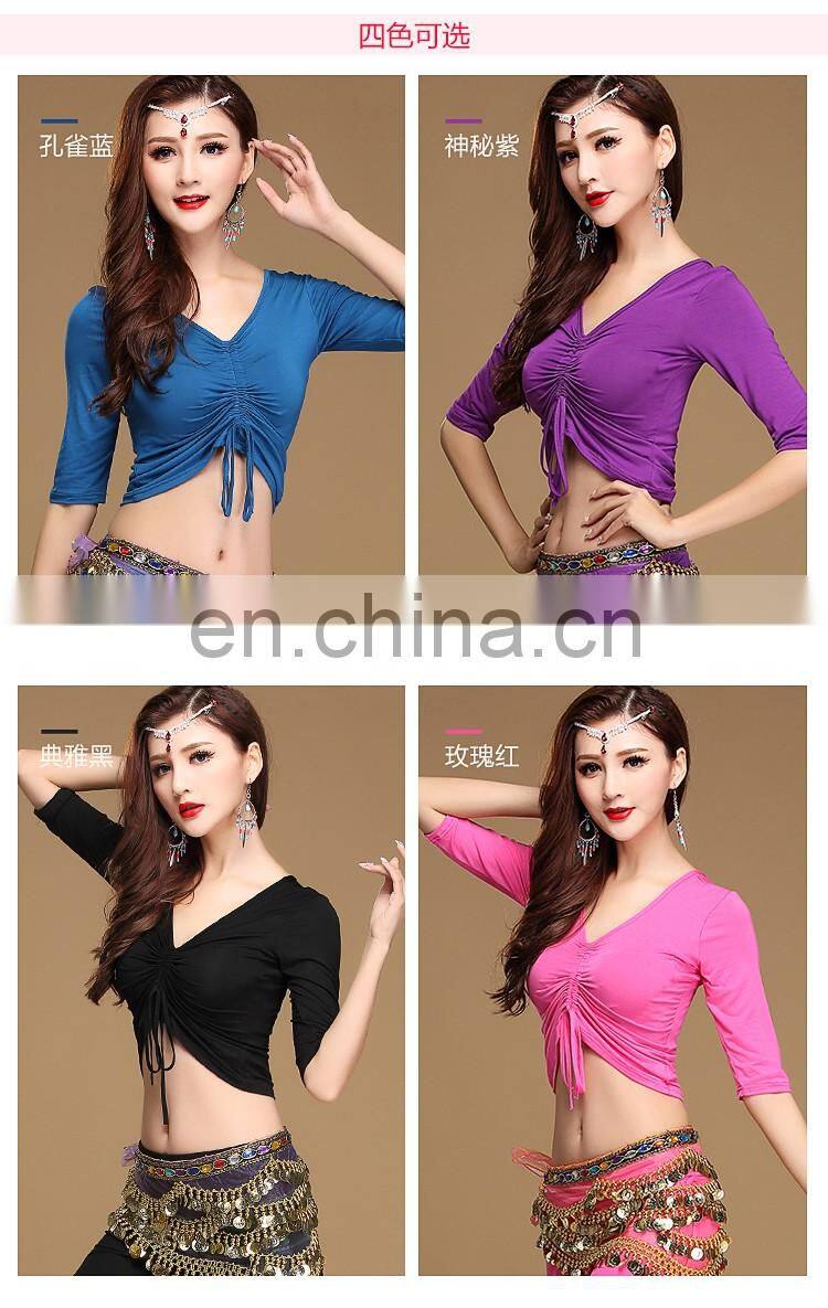 S-3100 Practice modal half long sleeve belly dance top wear