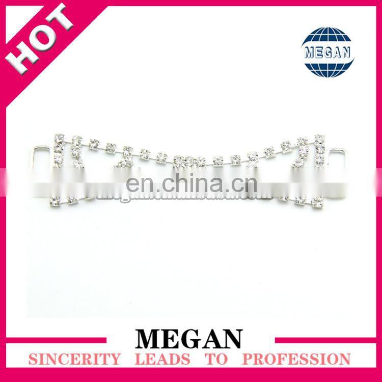 Brass crystal rhinestone connector for shoes/bikini/swimwear