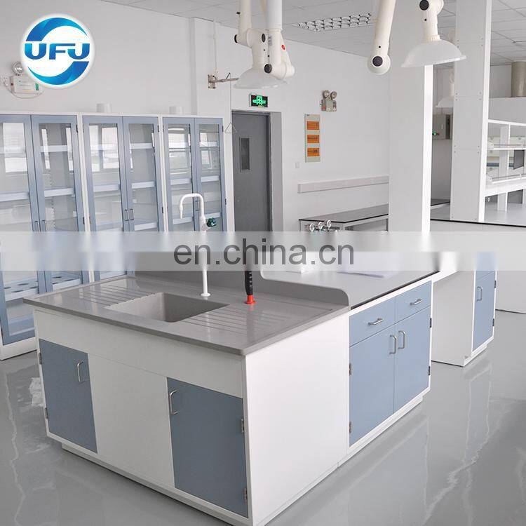 Biology Laboratory Furniture Central Workstation with Reagent Shelf