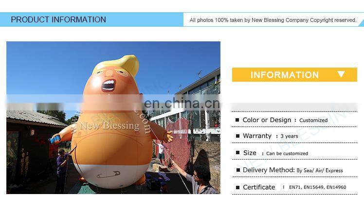 High-quality PVC/ Oxford cloth big finflatable nappy-wearing Donald Trump baby ballon set for protest NB006-4