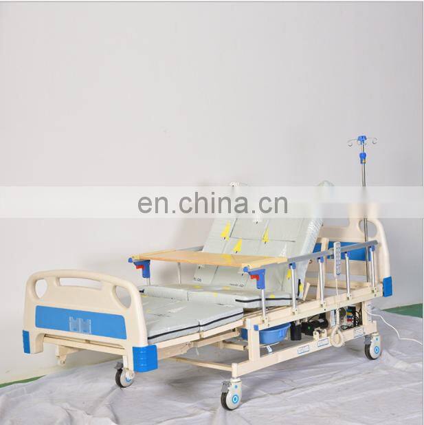 Medical bed with the function of back up and leg down with roller household bed