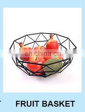 China factory Creative Countertop Kitchen Storage 2 tier Hanging Metal Iron Wire Fruit Bowl Basket