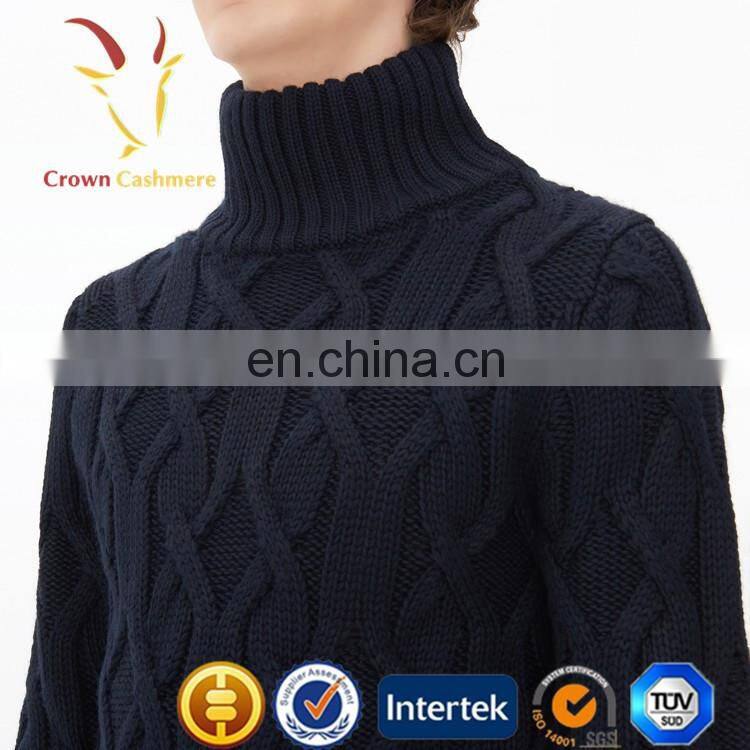 Men Cable Knit Pullover Sweater Pattern Cashmere Sweater