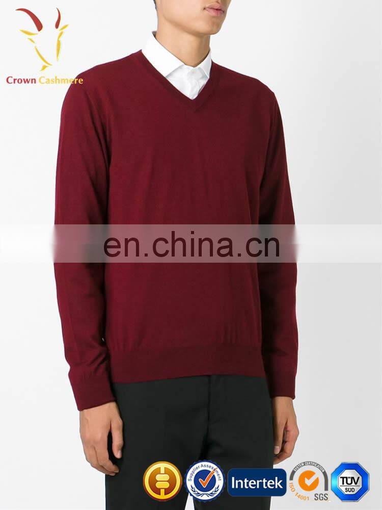 Mens Classic V Neck Cashmere Sweater Knitted Pullover Sweater Pattern