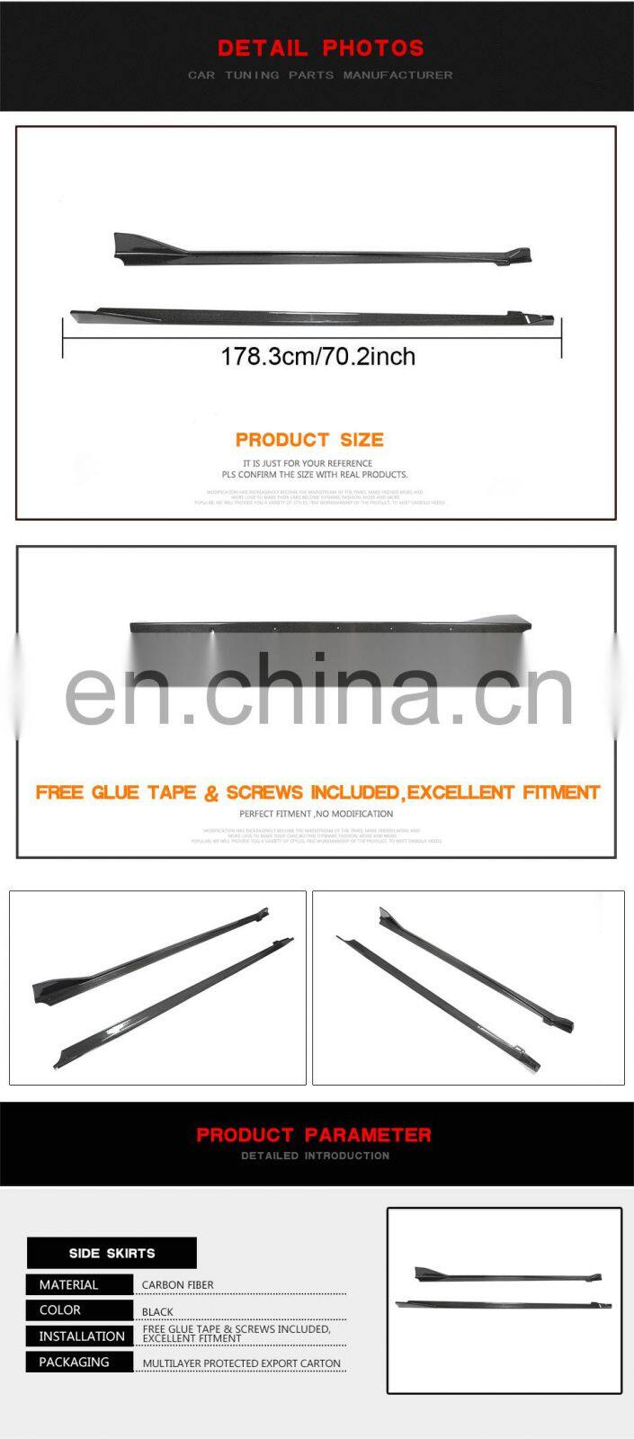 Carbon Fiber A90 Side Skirts Extension for Toyota GR Supra A90 Edition J29/DB MkV 2019 2020
