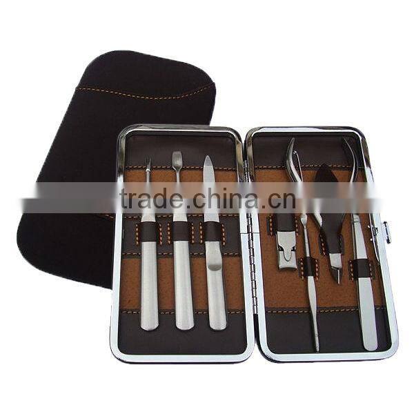 stainless steel black octagon shaped professional manicure set