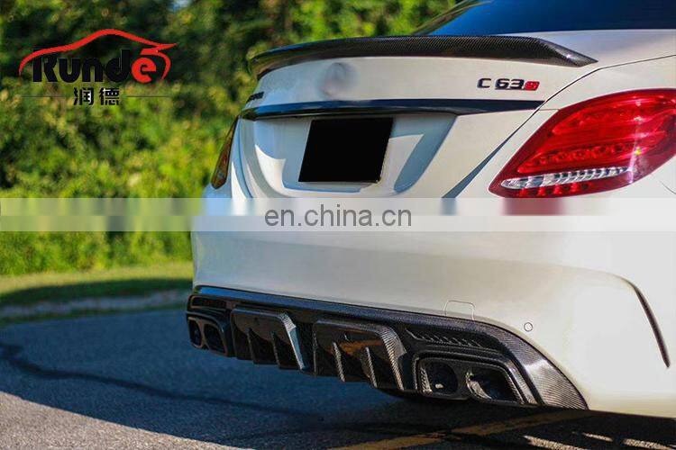 Runde Car Modification Carbon Fiber Material Rear Lip Exhaust For Mercedes-Benz W205 C200 C260 C300 C63AMG rear lip exhaust