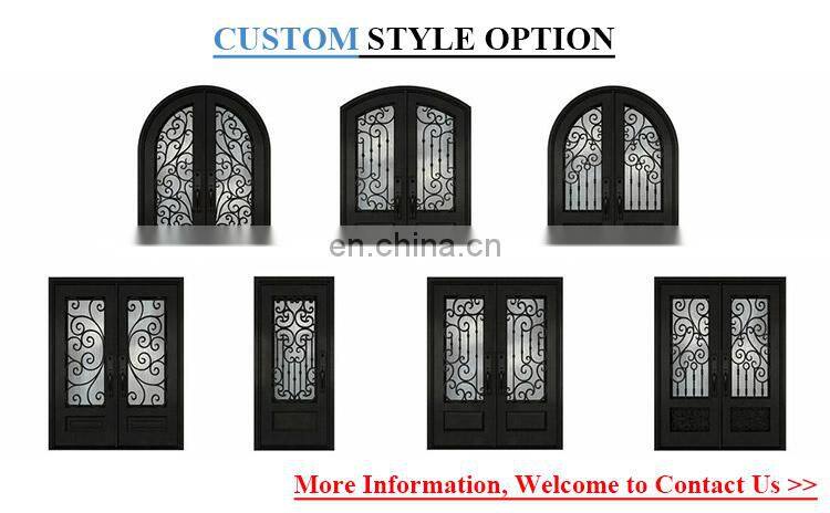 Custom outdoor main entrance metal security doors modern exterior safety double wrought iron front door designs