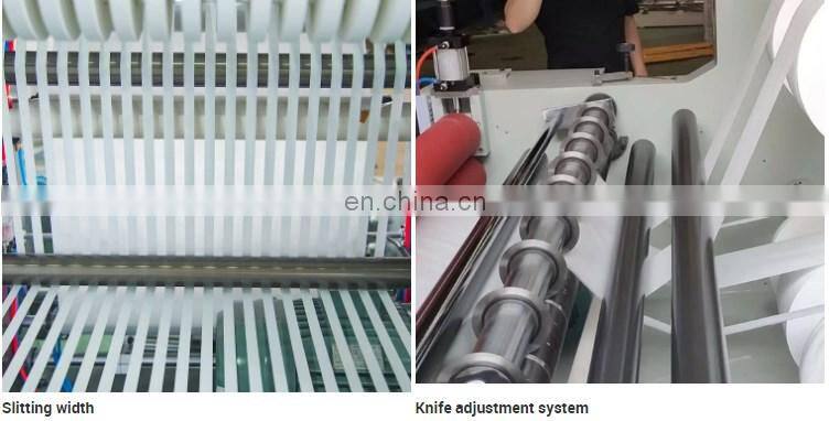 Adhesive Stick Label Paper Roll Slitting Rewinding Rewinder Machine With Counter and Tension Controller