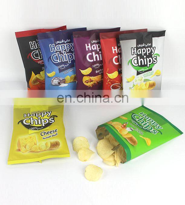 40-60 microns printing laminated plastic snack potato chips sachet packaging roll film