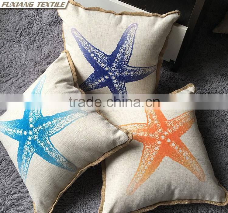 home decor cushion printed with linen piping