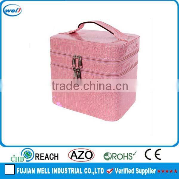 Fashion PU leather high end cosmetic bags wholesale