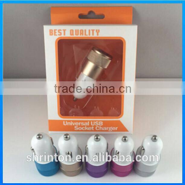 Mini car charger 2 port with CE, FCC, Rohs approval-Factory price