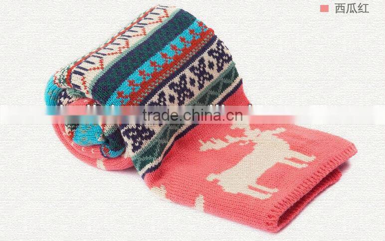 Fashion Knitted Dear Women Winter Scarf