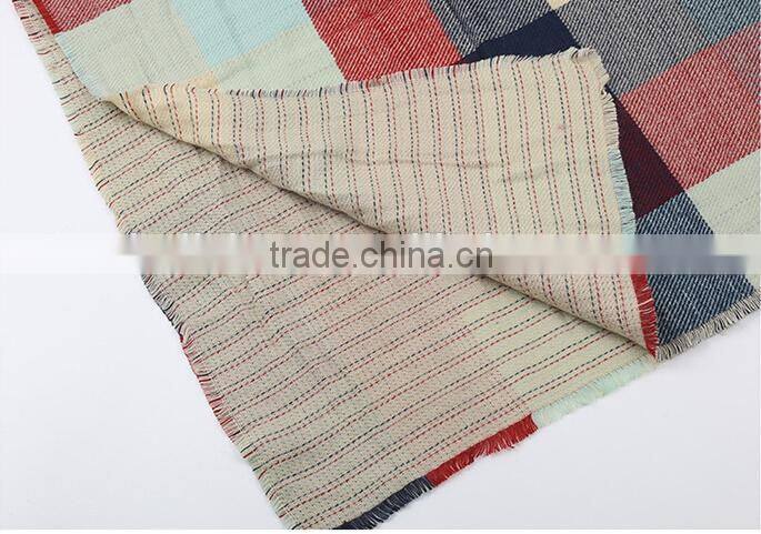 New Tassel Striped Plaid Fashion Woman Cashmere Poncho