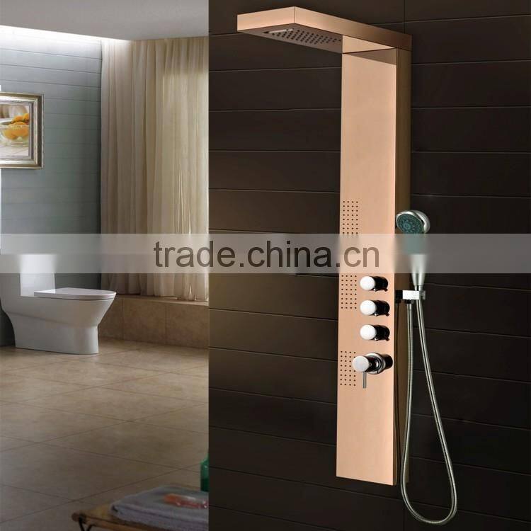 Europe Golden Finish Rainfall Copper Shower Panel