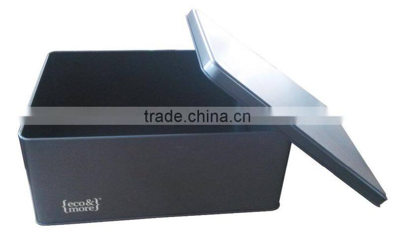 blacking plain rectangle tin box