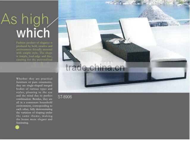 2014 Latest Design Rattan Outdoor Furniture Sun Bath Lounge Bed for foshan guangdong