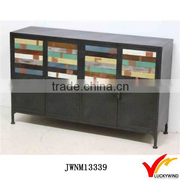 Black Vintage Industrial Metal Sideboard Buffet Table