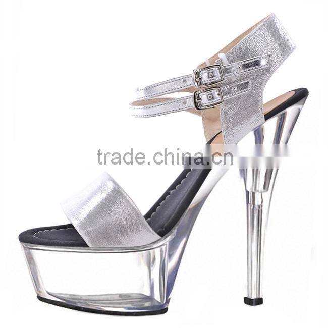 8 Inch High Heel Rhinestone Stilettos Ladies Fashion Sexy Crystal Shoes Hand Made Clear PVC Slippers
