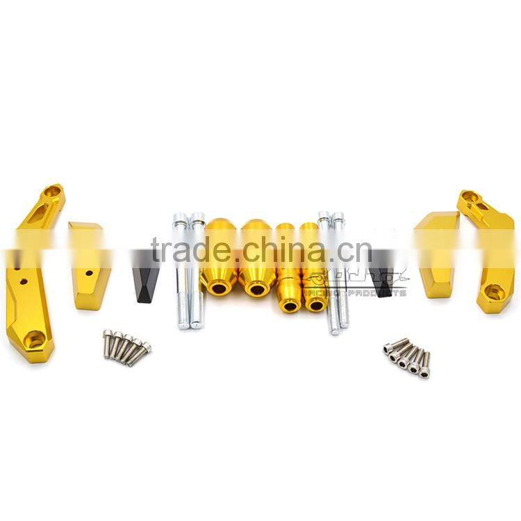 BJ-FS-MT07 Motorcycle CNC Aluminum 6061 and POM Golden Left and right Frame Sliders crash protector for Yamaha MT07 13-15