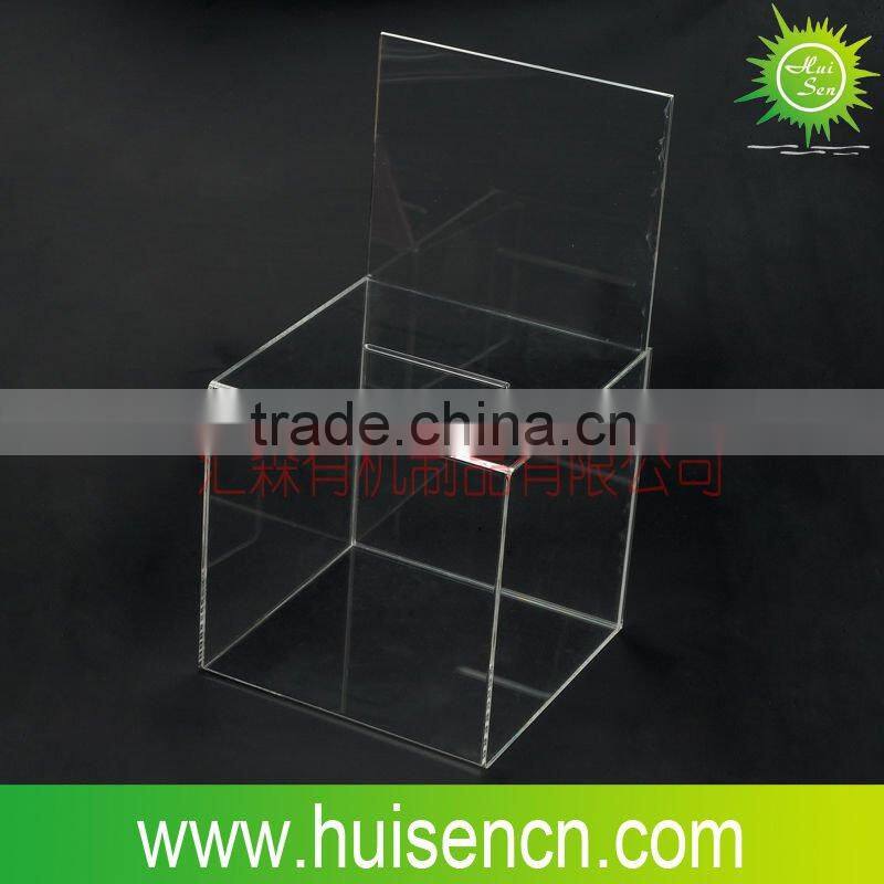 Popular acrylic ballot box with sign holder and lock