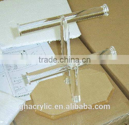 GH-RZ358 2014 high quality Clear tube acrylic bracelet display with support